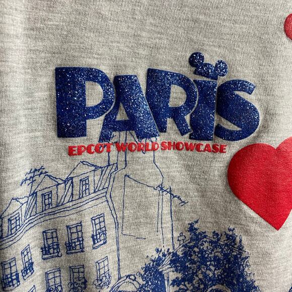 Disney Parks Paris Epcot World Showcase Mickie Minnie L Sparkly Long Sleeve T - Picture 3 of 5
